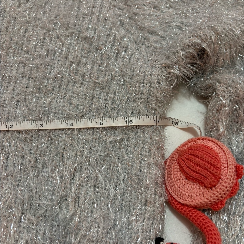 LOFT Fuzzy Silver Sweater - Picture 5 of 8
